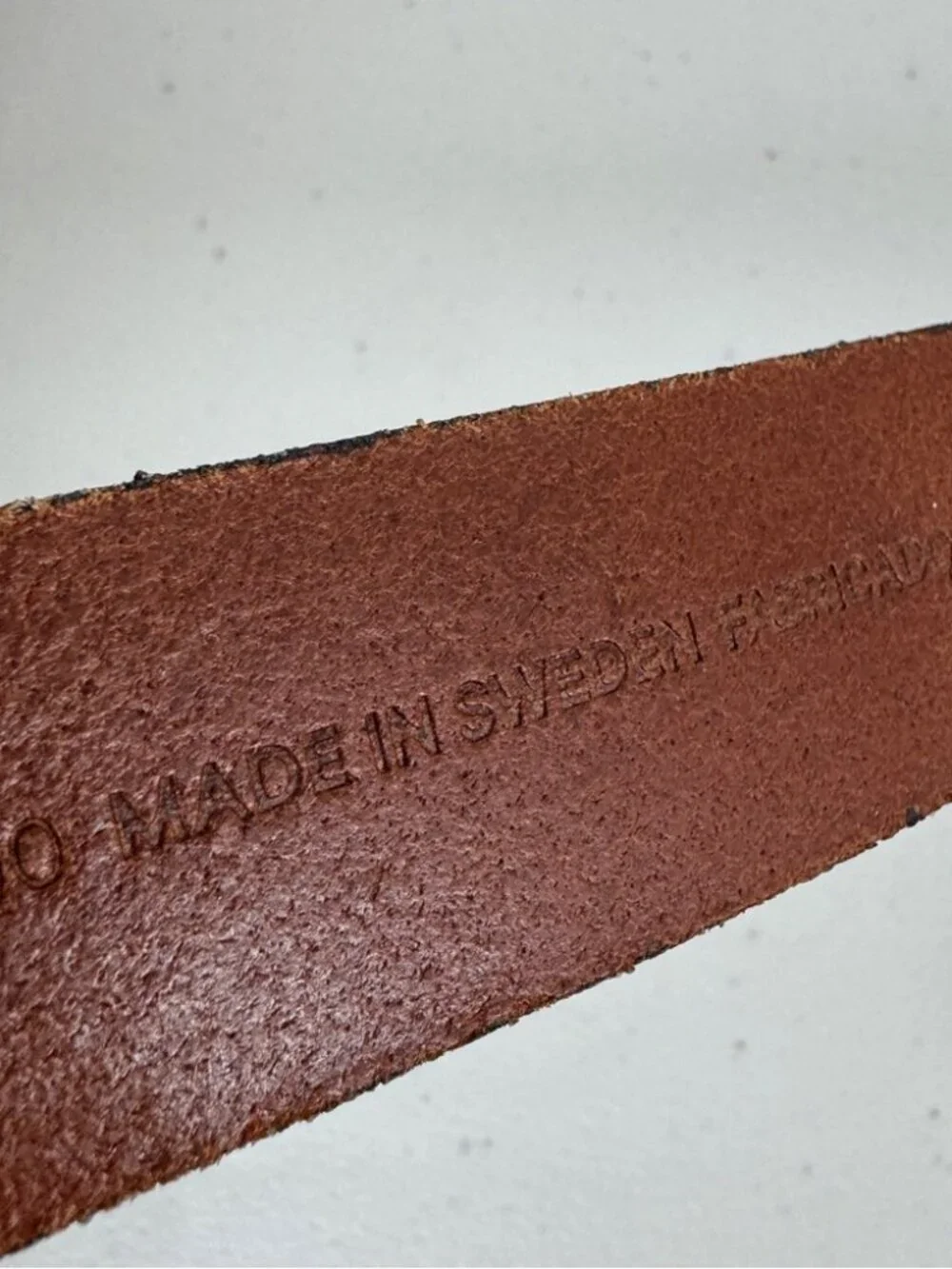 Swedish Leather Belt Brown Genuine Leather Silver Buckle Classic